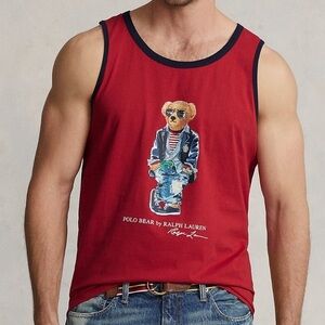 Ralph Lauren - Red Polo Bear Tank Top Large